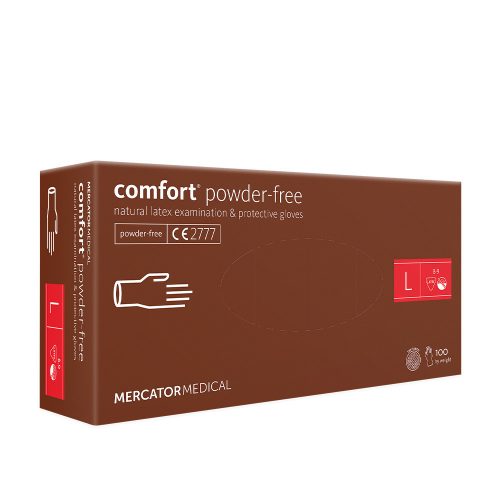 Mercator Comfort latex kesztyű (100db - L) fehér, púdermentes