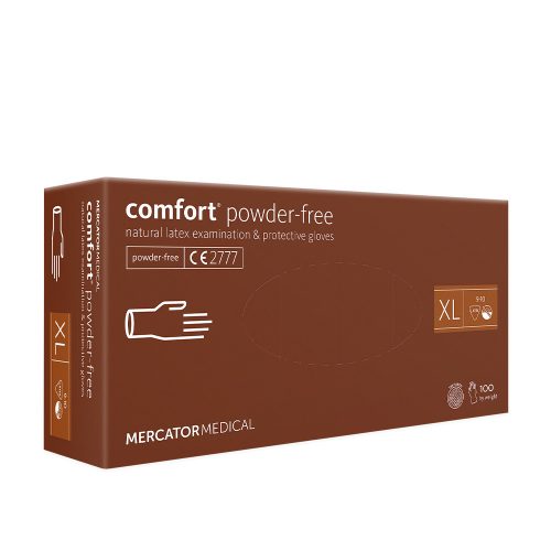 Mercator Comfort latex kesztyű (100db - XL) fehér, púdermentes