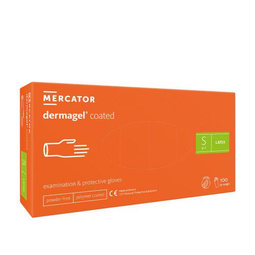 Mercator Dermagel latex kesztyű (100db - S) fehér, púdermentes