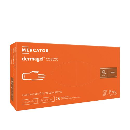 Mercator Dermagel latex kesztyű (100db - XL) fehér, púdermentes