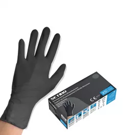   Setino nitril kesztyű (100db - XL) 5,5g fekete, púdermentes