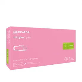 Mercator Nitrylex kesztyű (100db - S) pink, púdermentes